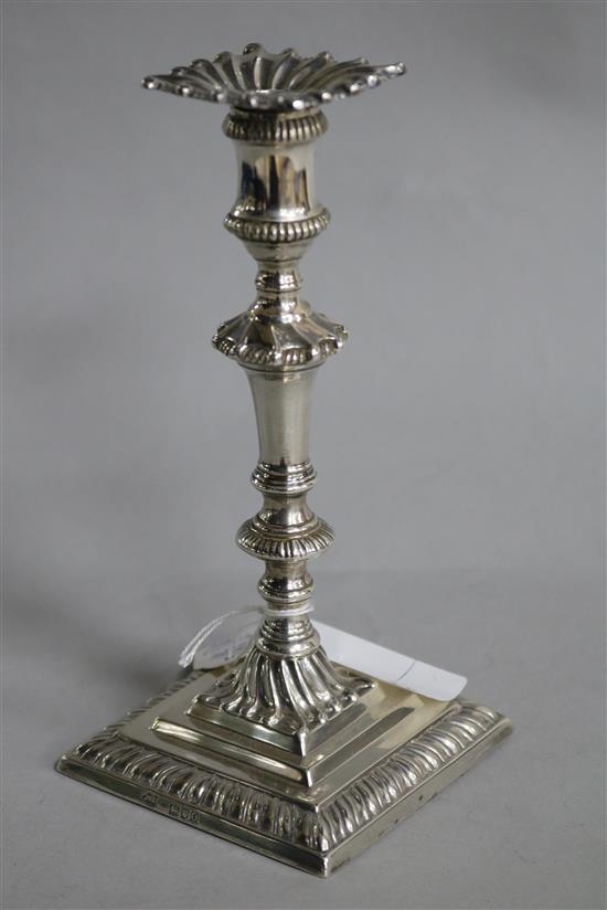 An Edwardian silver taperstick, Johnson, Walker & Tolhurst, London, 1909, 15.5cm.